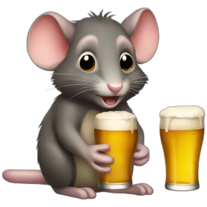 Ratón tomando cerveza emoji