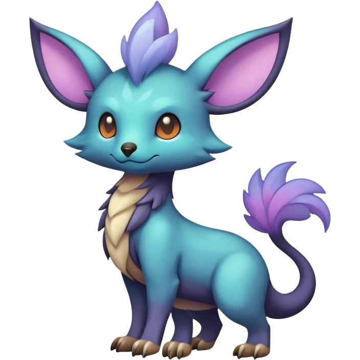 cool colorful dark pastel fantasy animal hybrid Fakemon full body emoji