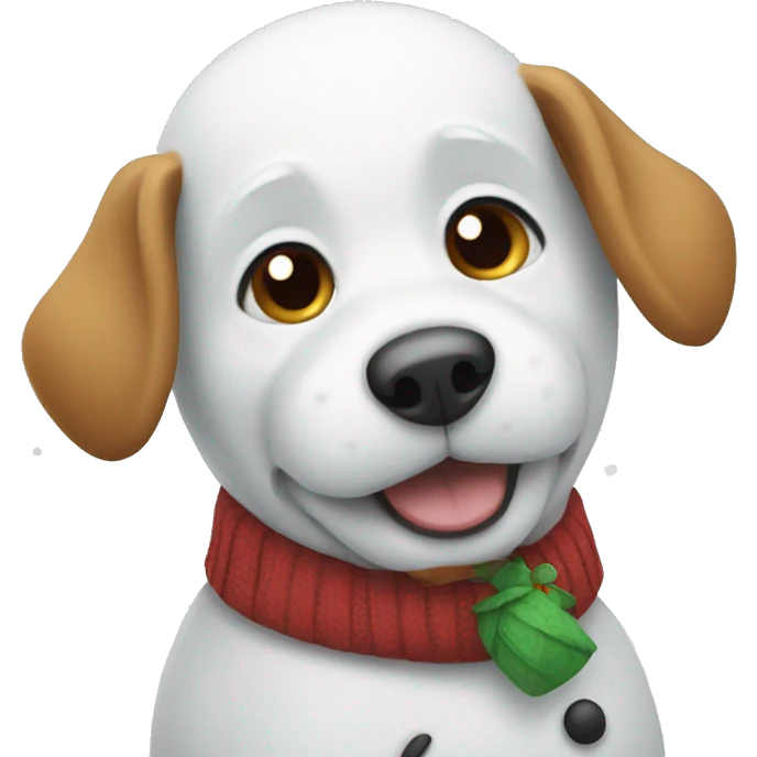 snowman with dog emoji