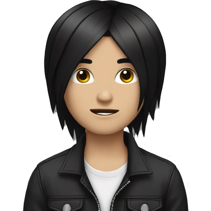 Emoji black hair emo  emoji