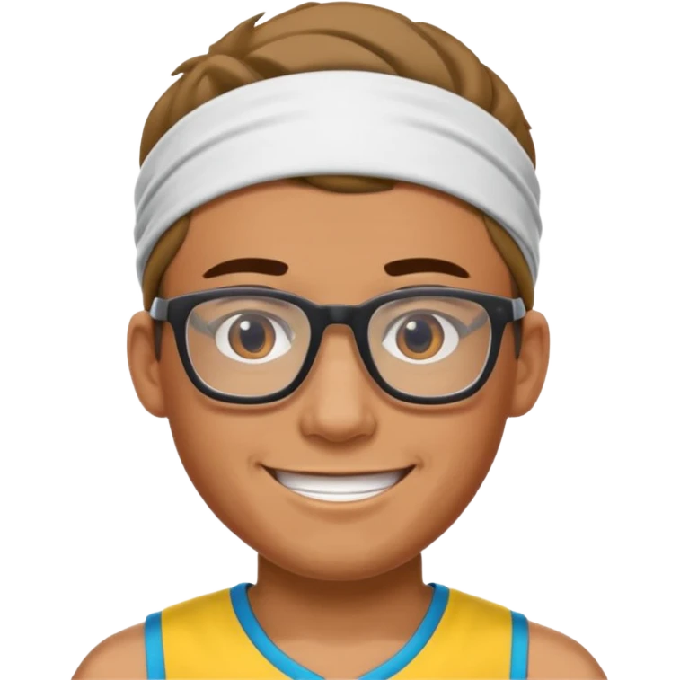 guy with headband and glassess athlete emoji