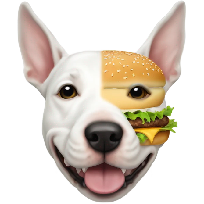 All white bull terrier cheeseburger  emoji