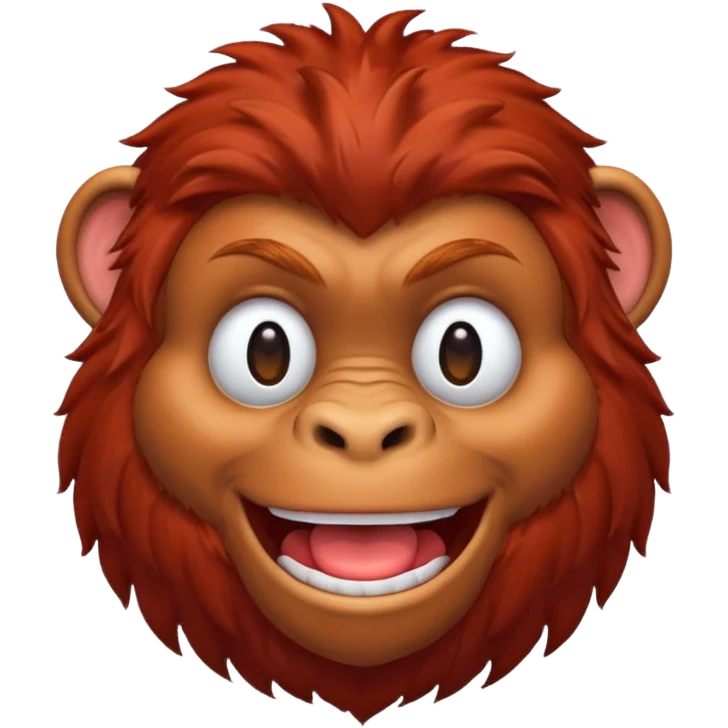 red ape smiling face emoji
