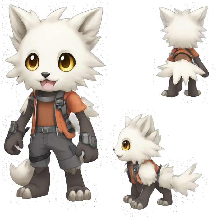 cute cool edgy Digimon-Fakemon-animal full body emoji