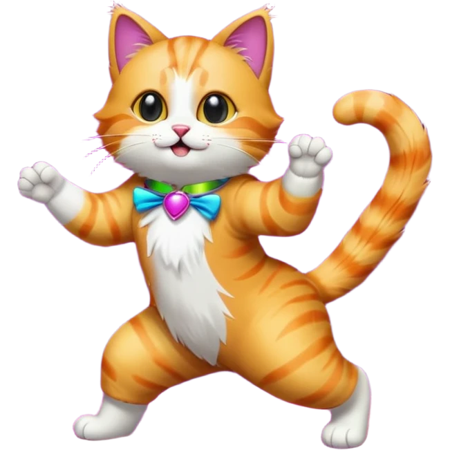 Cat dancing on disco floor emoji