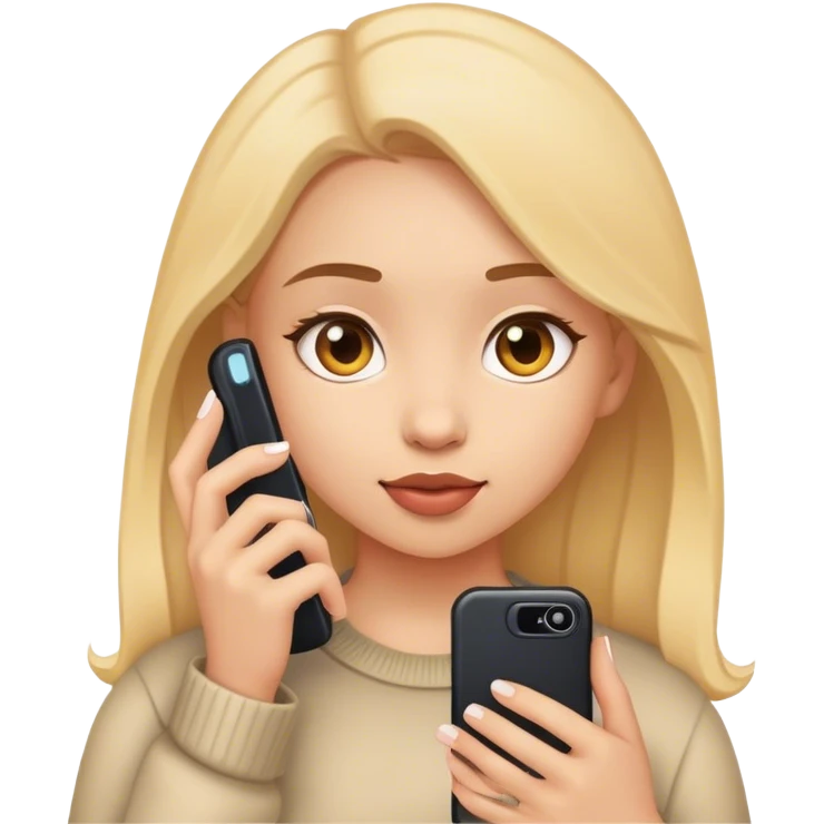The girl is filming on the phone emoji