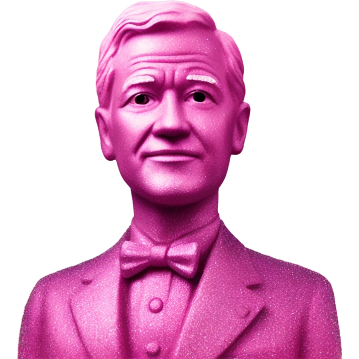 Pink ombre Eisenhower statue with glitter  emoji
