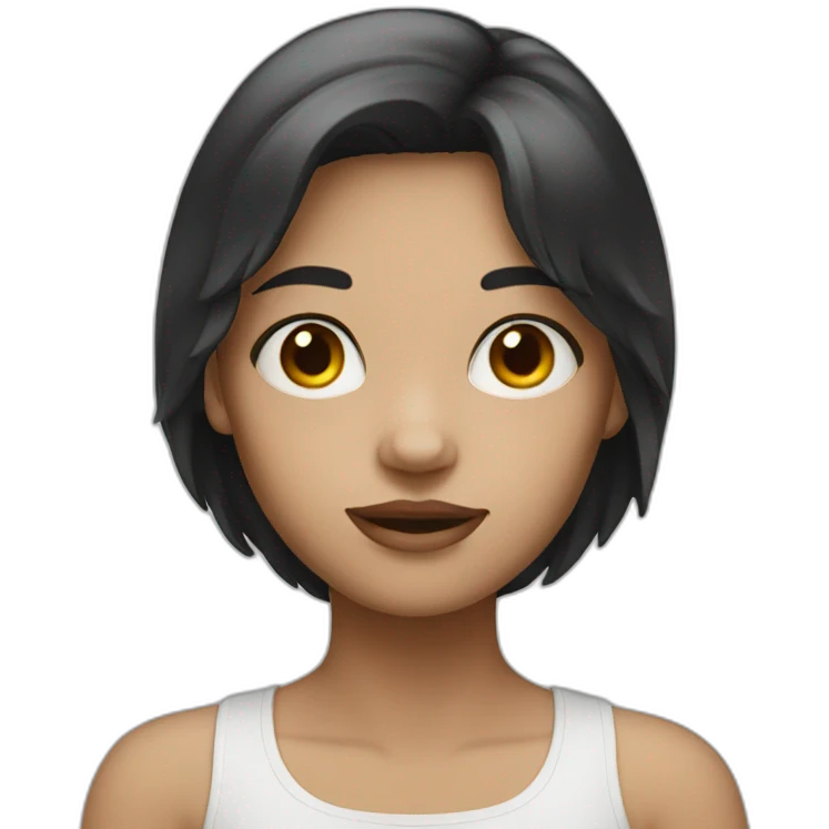 girl white face dark hair emoji