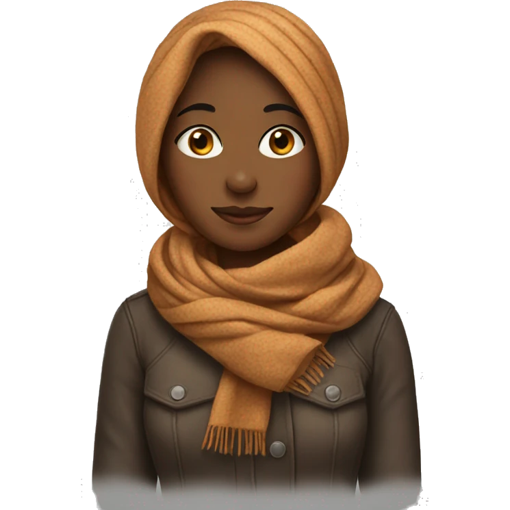 Brown girl wearing a scarf emoji