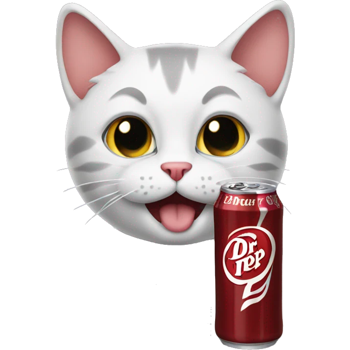 Cat drinking dr. Pepper emoji