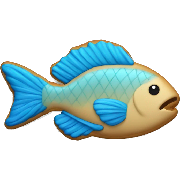 blue fish-shape cookie emoji
