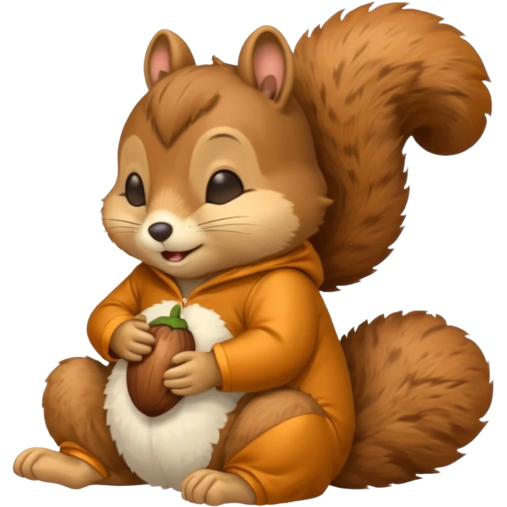 squirrel in acorn pajama suit snoring emoji