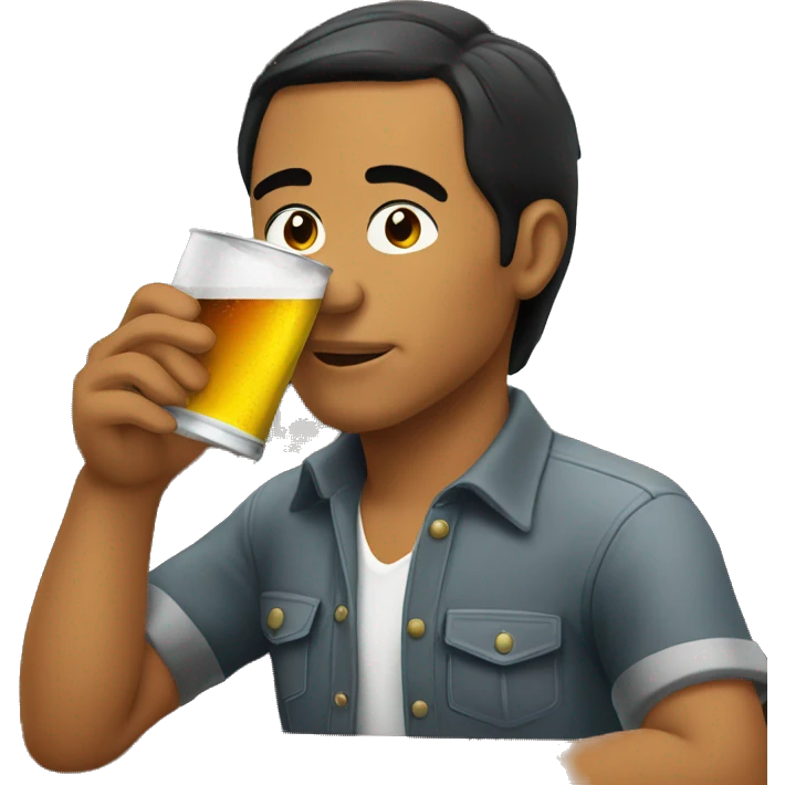 Bolivian man drinking at a bar emoji