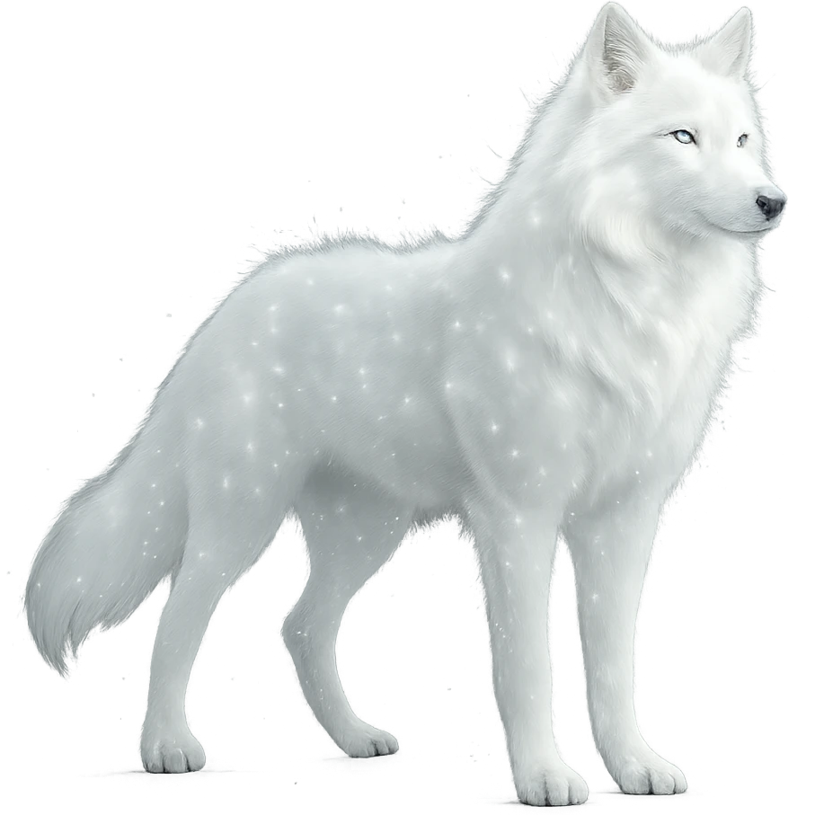 sparkly white wolf emoji