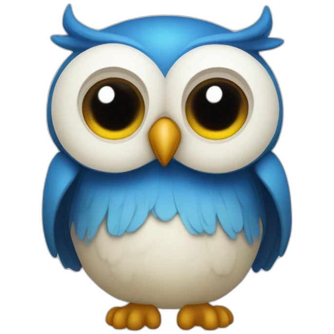 UN BUHO AZUL tirando besos emoji