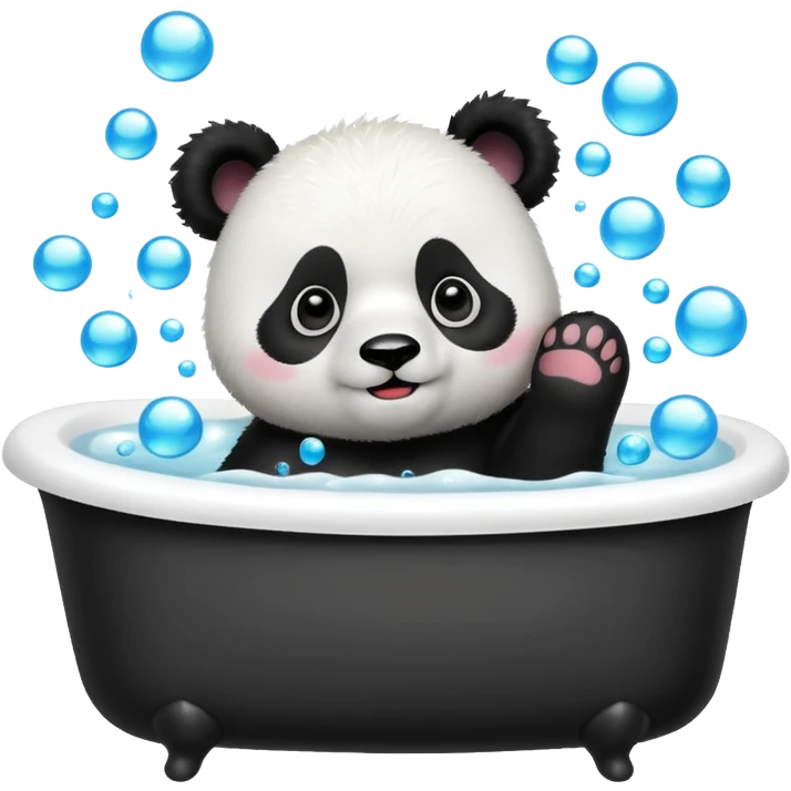 Panda in a bath with lots of bubbles  emoji