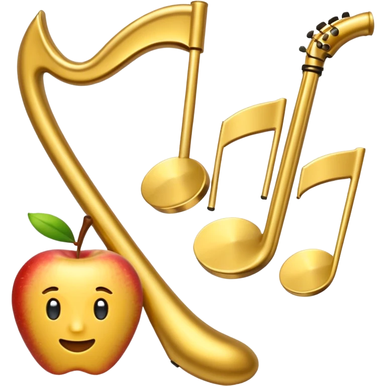 drei musiknoten in goldfarben ähnlich dem apple noten-emoji emoji