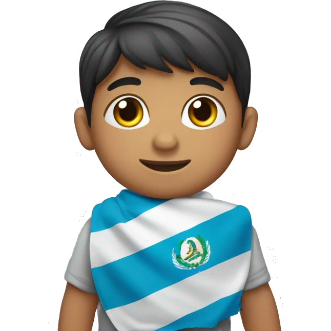 Niño con una bandera de guatemala en la mano emoji