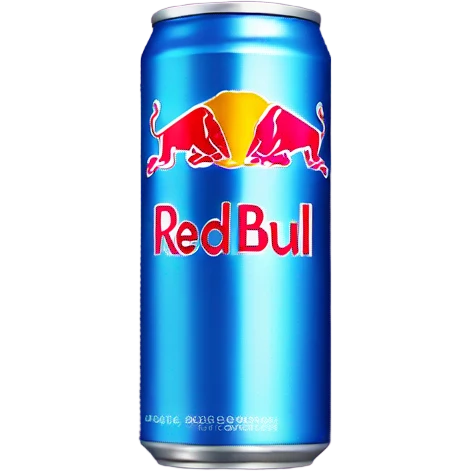 Red bull can light blue emoji