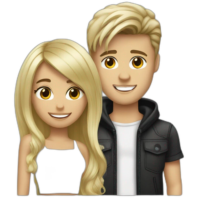 Fille blonde et Justin Bieber emoji