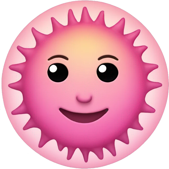 Pink sun emoji