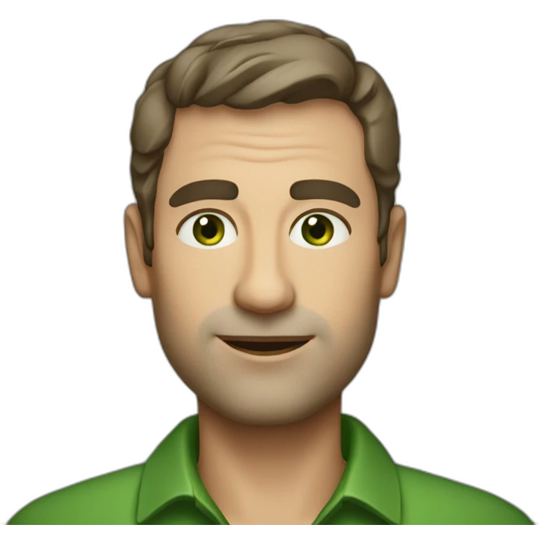 man of 45 years old french with very short cut hair and green eyes  emoji