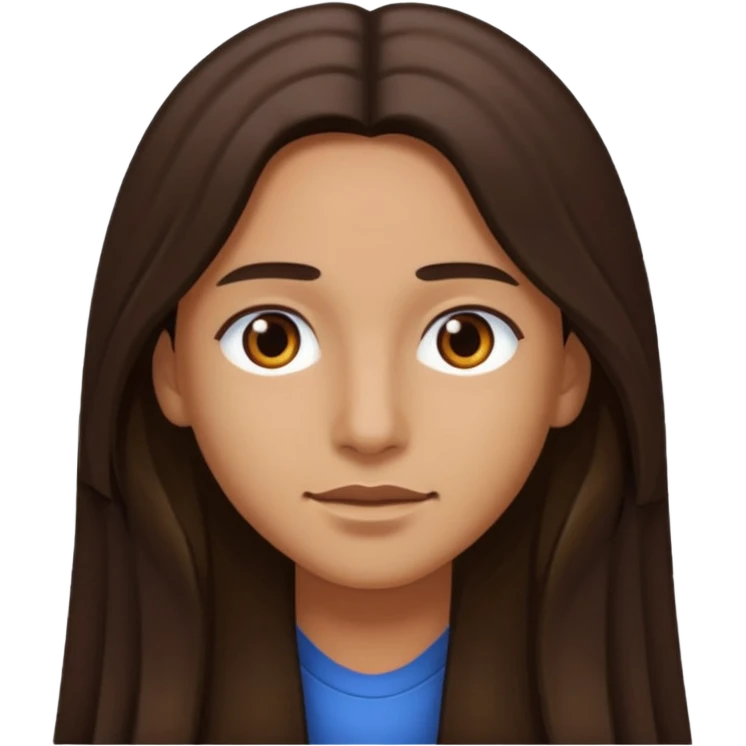 El pelo hazlo un poco más largo, con los ojos cafés oscuros  emoji