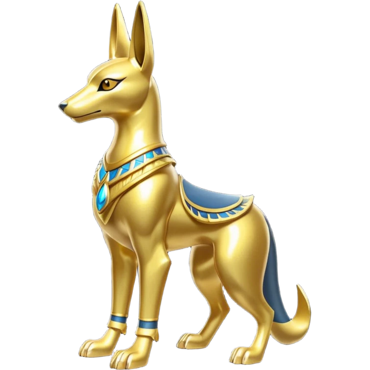Golden Sparkly Shiny glittery Gold Anubis-Lucario-fusion Statue emoji