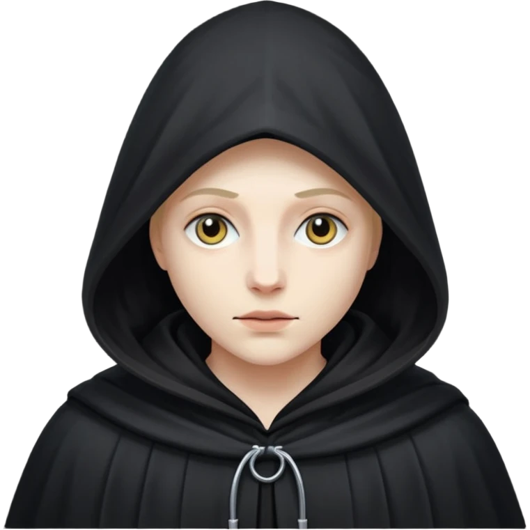 A shadowy figure wearing a hooded cloak emoji