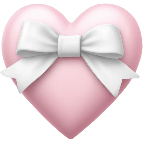 Pastel pink heart with white bow emoji