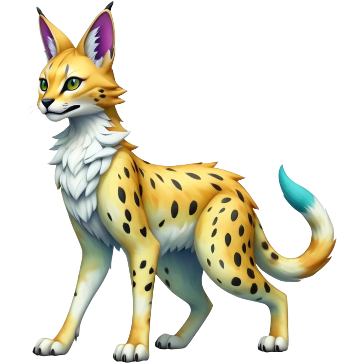 Epic Edgy Colorful ethereal eldritch Sergal-Serval-Fionbri emoji