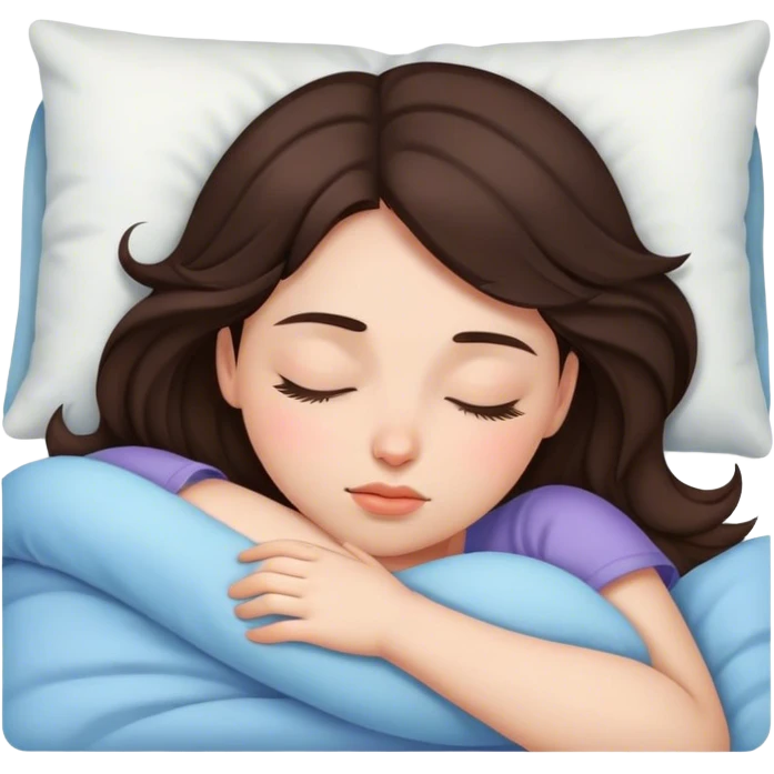Brunette girl sleepin emoji