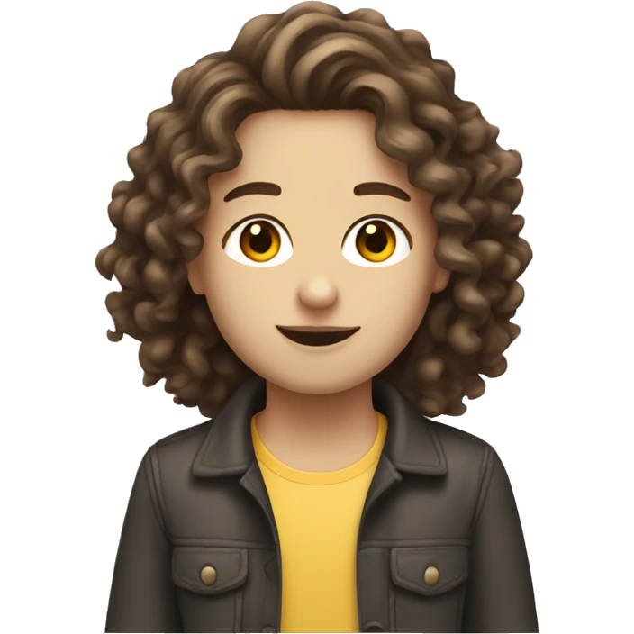 A girl that has brunette wavy hair with a guy that has brunette curly hair and white skin emoji