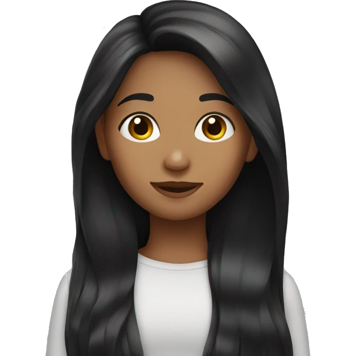 Girl with beautiful long dark hair emoji