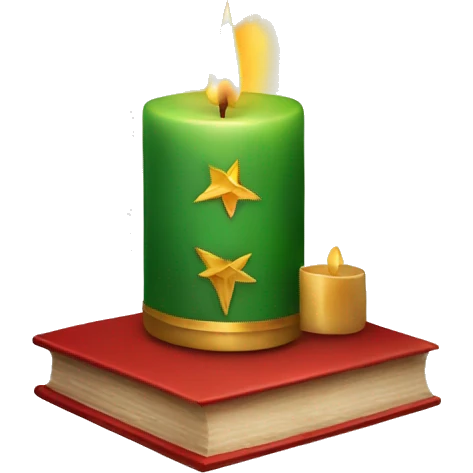 Christmas candle and book emoji