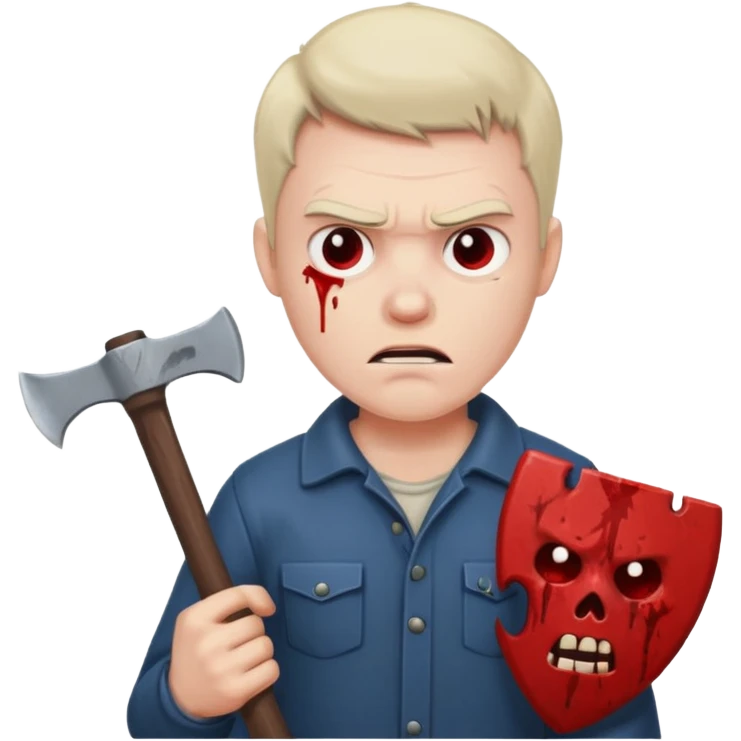 A guy chop other's head off emoji