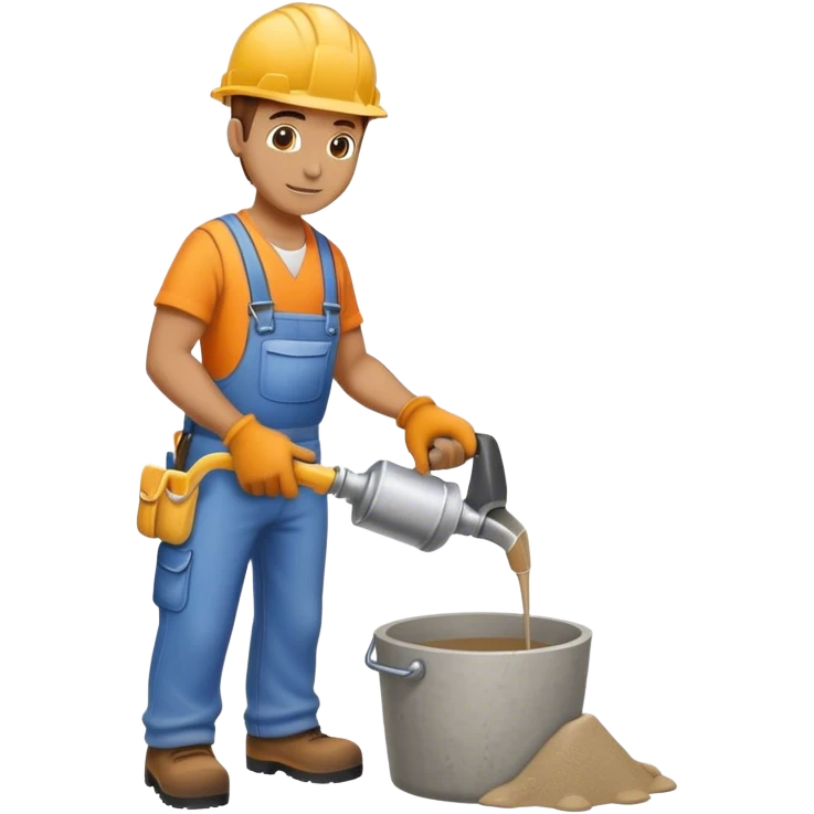 Construction guy pouring concrete emoji