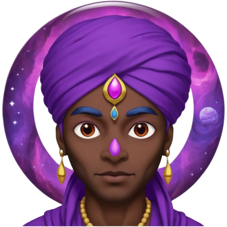 Pero solo con el planeta Saturno 🪐, un moro con turbante 👳🏾‍♂️ y la cara del diablo morada esta 😈  emoji