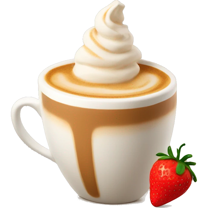 Spice latte with strawberry emoji