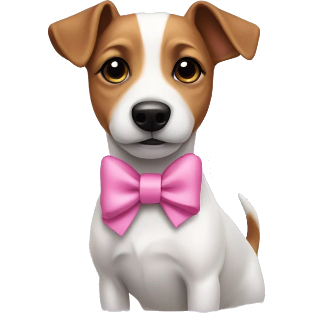 Jack Russel wearing pink bow  emoji