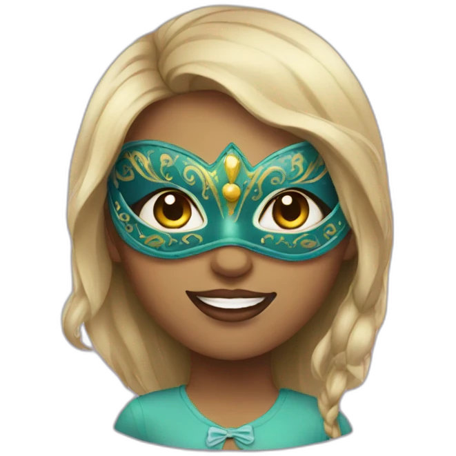 girl with carnival mask  emoji