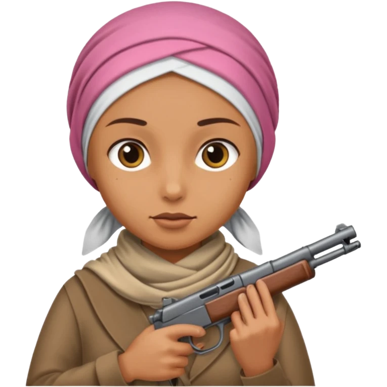 Muslim terrorist shooting a gun emoji