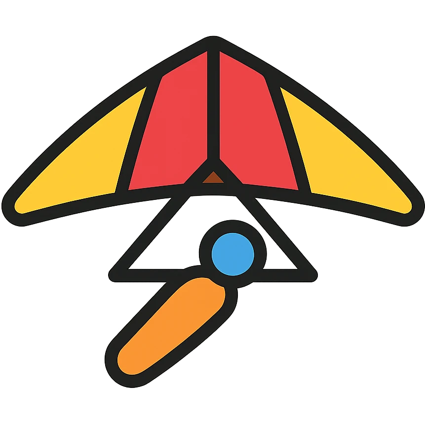 hang glider icon with color and black outlines emoji