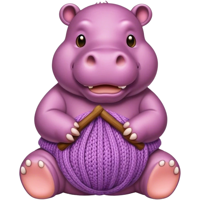 Hippopotamus that knits emoji