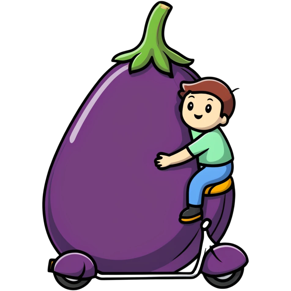 riding on eggplant  emoji