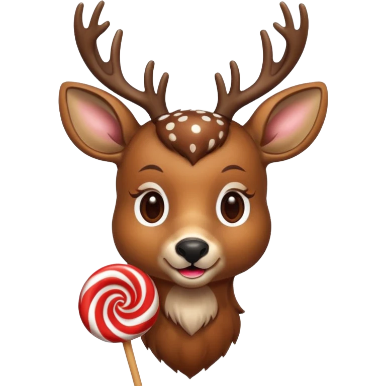 Deer eating candy emoji