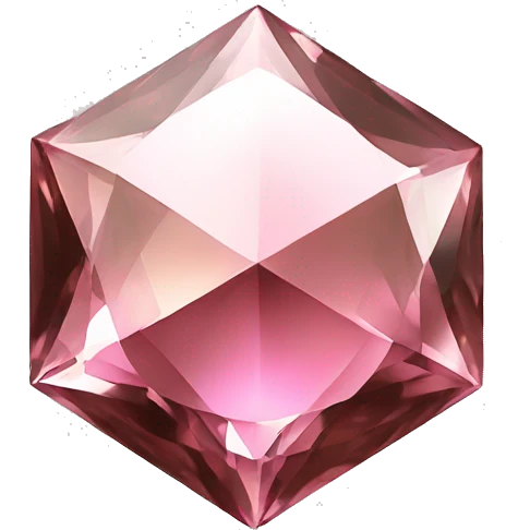 Flat Realistic square isolated shiny sparkling brown and pink shiny diamond. emoji