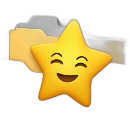 folder lying and a smiling star over it emoji