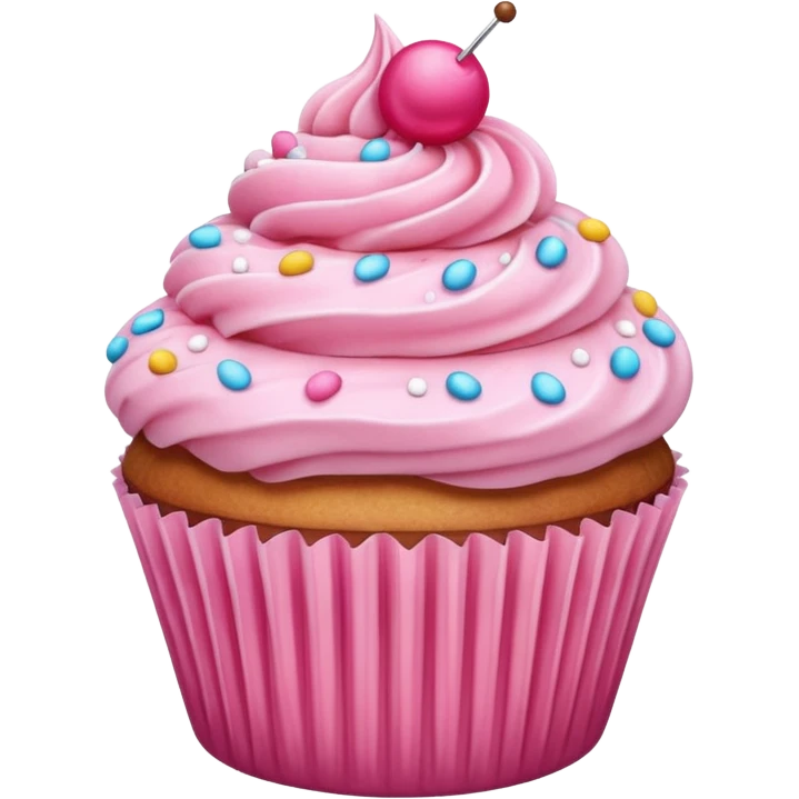 Cupcake with pink icing emoji