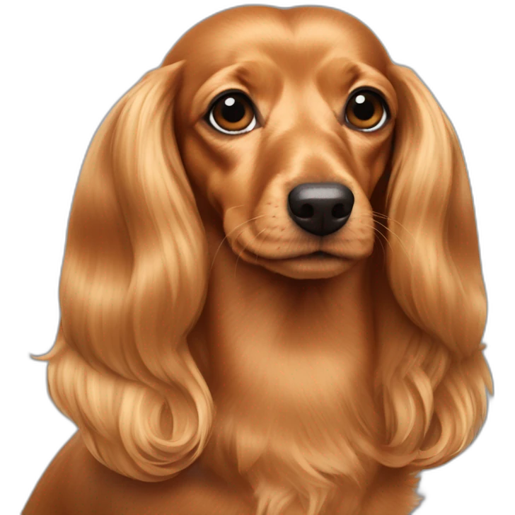 strawberry blonde long hair dachsund emoji